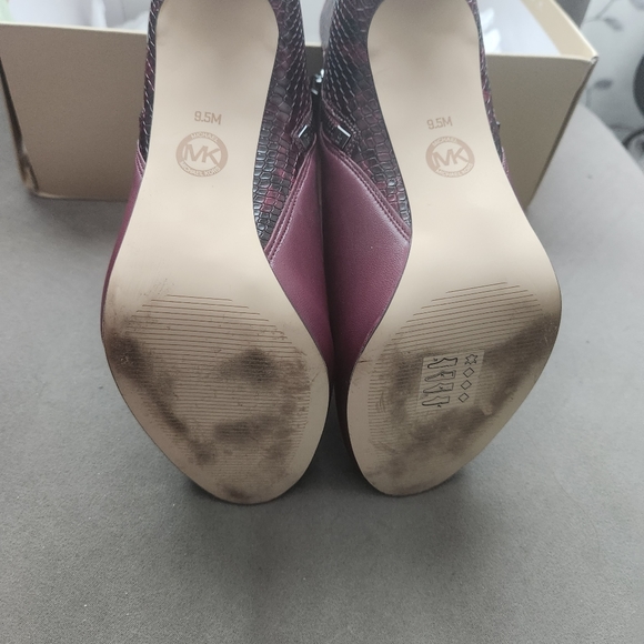Michael Kors Alane Open Toe Bootie Dark Berry Size 9.5 - Picture 5 of 6